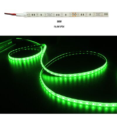 Led Strip Adhesive White PCB 5m24VDC 14.4W/m 60L/m Green IP54