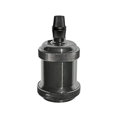 Aluminum lampholder E27 M10 black chrome(graphite) with thread for rings