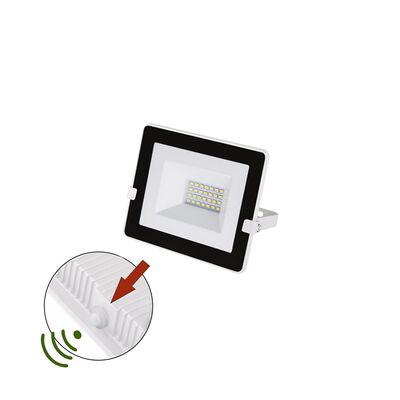 Floodlight led SMD 2835 slim 20W 230V 120'' with light sensor 4000K IP65 White