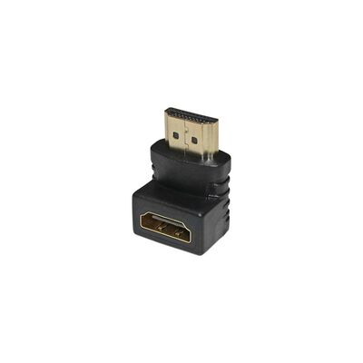 HDMI adaptor angled 90° female to male black