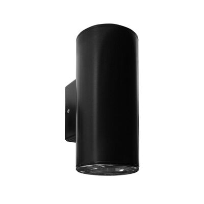 Wall mounted Plastic 2side cylindlical Spot lighting fitting 2xGU10 IP54 black