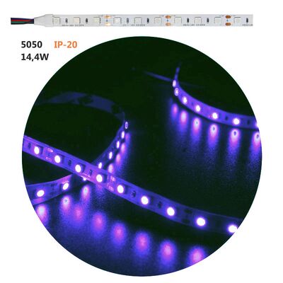 ΤΑΙΝΙΑ LED 5m 24VDC 14.4W/m 5050 60LED/m RGB IP20