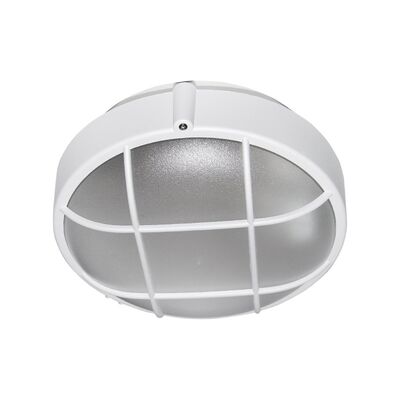 BULKHEAD PC WITH GRID 1XE27 IP44 WHITE