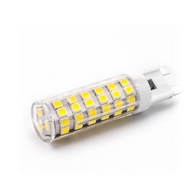 LED ΛΑΜΠΑ SMD ΚΕΡΑΜΙΚΟ G9 5W 230VAC ΔΙΑΦΑΝΗ ΘΕΡΜΟ 3000Κ