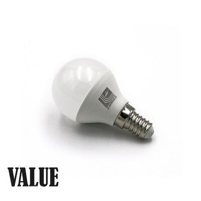 LED ΛΑΜΠΑ ΣΦΑΙΡΙΚΟ Ε14 3W 230V ΨΥΧΡΟ 6200Κ VALUE