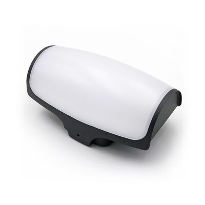 LED ΑΠΛΙΚΑ ΑΛΟΥΜΙΝΙΟΥ ΟΡΘΟΓΩΝΙΑ ΟΒΑΛ 12W 3000Κ ΙΡ54 ΓΡΑΦΙΤΗΣ