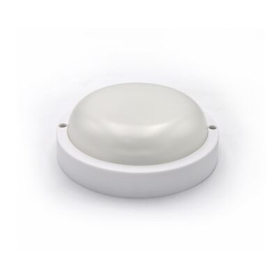 Led bulkhead ceiling mounted light round PP base, PC cover,IP54 8W Φ140x48mm 230V 4000k white