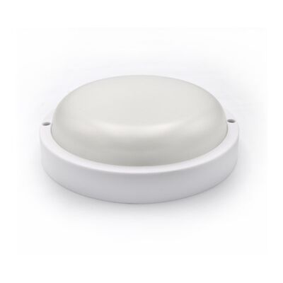 Led bulkhead ceiling mounted light round PP base, PC cover,IP54 12W Φ170x50mm 230V 4000k white