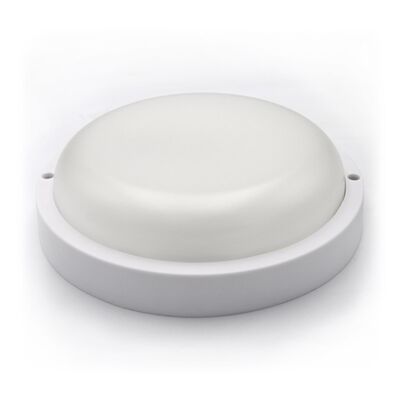 Led bulkhead ceiling mounted light round PP base, PC cover,IP54 18W Φ200x55mm 230V 4000k white