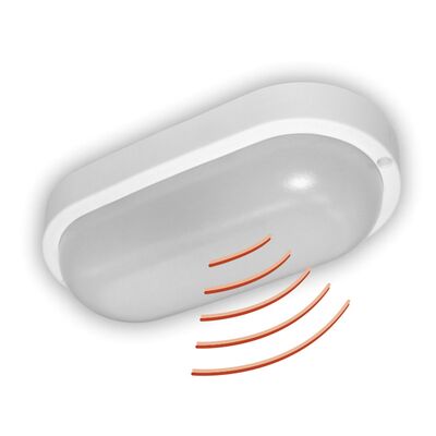 Led bulkhead wallmounted light oval PP base, PC cover,IP54 18W 260*135*58 mm 230V 4000k white