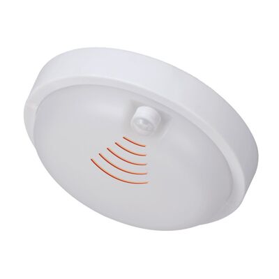 Led bulkhead ceiling mounted light round with PIR sensor, PP base, PC cover,IP54 18W Φ200x55mm 230V 4000k white