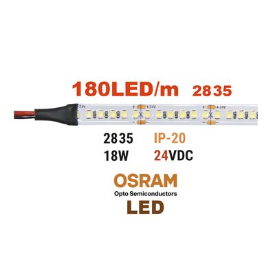 Led strip 5m 24VDC 18W/m 180LED/m cold white IP20