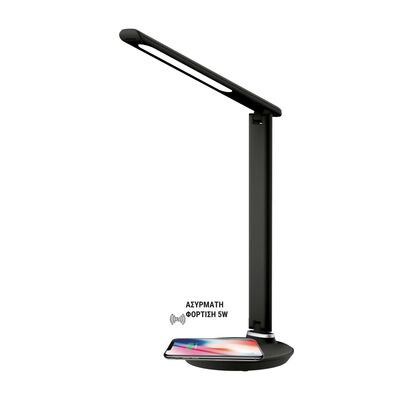 LED Desk Lamp diammable color temperature,touch switch,charger,USB output with 5V/2A adapter black
