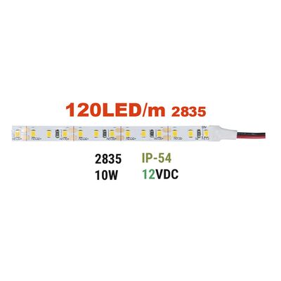 ΤΑΙΝΙΑ LED 5m 12VDC 10W/m 2835 120LED/m 3000K IP54