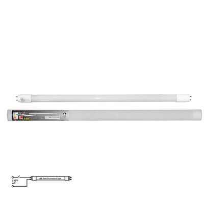 LED ΛΑΜΠΑ ΓΥΑΛΙΝΗ T8 60cm 9W 230V ΜΟΝΗΣ ΤΡΟΦΟΔΟΣΙΑΣ ΘΕΡΜΟ