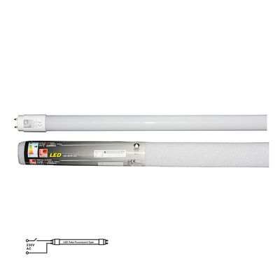 Led T8 Glass Cover 150cm 24W 230V 210° One End Connection Warm White