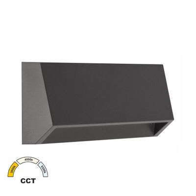 LED LUMINAIRY PC WALL INDIRECT LIGHTING CURVED RECTANGLE 3W CCT IP65 GRAPHITE