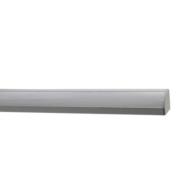 Aluminum Led profile 2m wall mounted L type for led strip max W:12mm L:1m SET WITH 2 END CAPS AND FROSTED (MAT) COVER