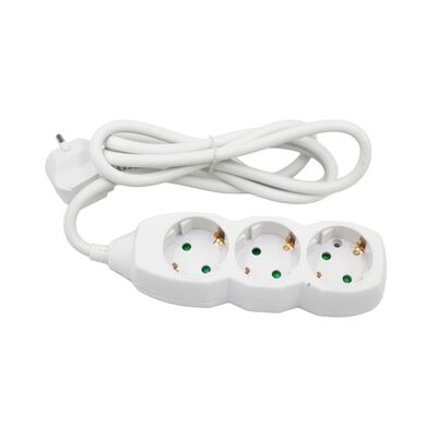 Multisocket with switch 3x1.5mm² 1.5m cable 3schuko white