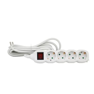 Multisocket with switch 3x1.5mm² 3m cable 4schuko white