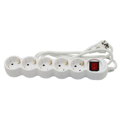 ΠΟΛΥΠΡΙΖΟ ΜΕ ΔΙΑΚΟΠΤΗ+ΚΑΛΩΔΙΟ 3x1mm² 1.5μ 5 ΣΟΥΚΟ ΛΕΥΚΟ