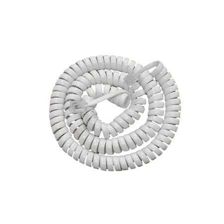 Telephone cable spiral 4P4C 4m white