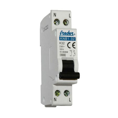 Rail Circuit Breaker 1module with N 1P 32A type K