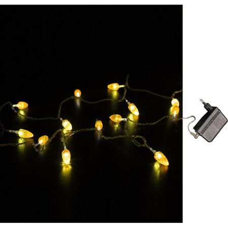 Orange Acrylic chain corn with 100led amber white 24V clear cable ,with transformer 230V