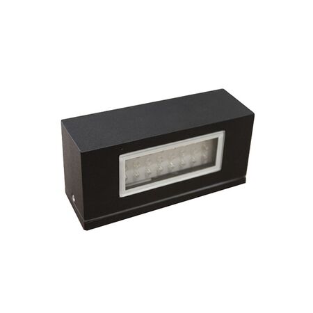 Wall mounted Aluminum 2side Rectangular lighting fitting 7060 26Led IP54 black body warm white