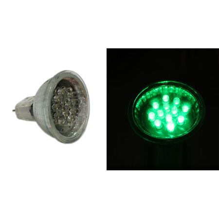 LED ΛΑΜΠΑ PAR11 ΜΕ 15LED 0.8W 12VDC 30° ΠΡΑΣΙΝΟ