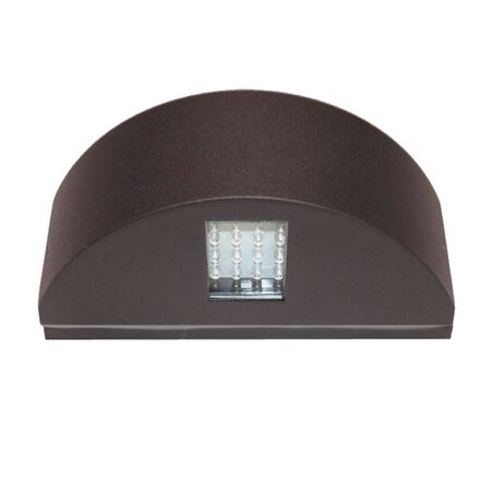 Wall mounted Aluminum 1side semicircle lighting fitting 7015 20led IP54 grained rust body warm white
