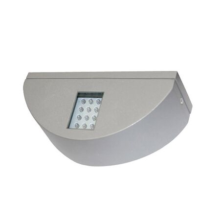 Wall mounted Aluminum 1side semicircle lighting fitting 7015 20led IP54 grey body blue