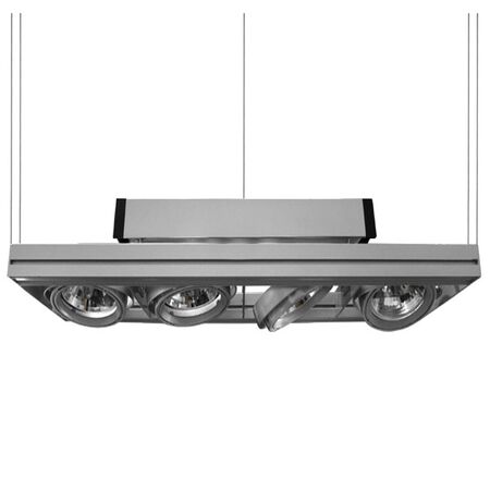 Hanging fixture XF004GR AR111 with lamp 4x50W 12V & ballast grey