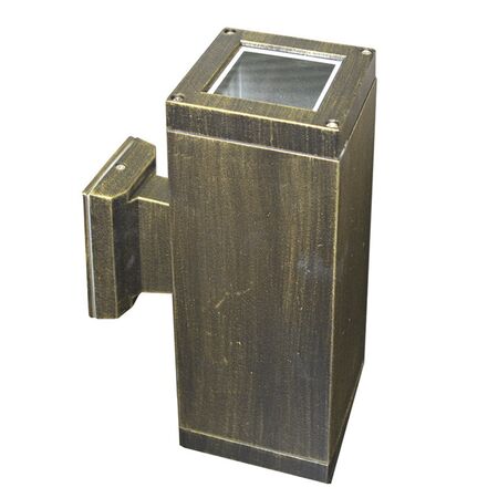 Wall mounted Aluminum Square Up-Down 108x108mm Spot lighting fitting 7164 E27 IP44 E27 golden black