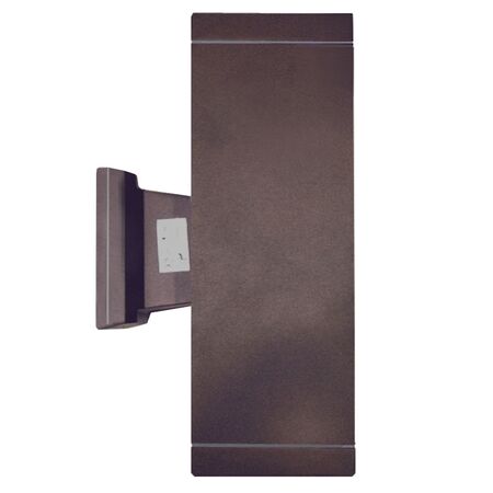 Wall mounted Aluminum Square Up-Down 108x108mm Spot lighting fitting 7164 E27 IP44 E27 grained rust