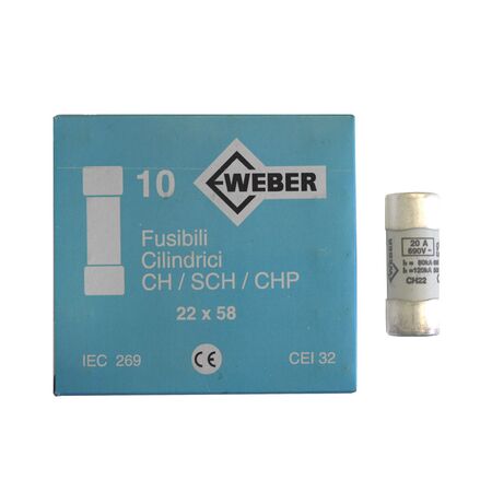 Cylindrical Fuse links 22X58mm 20A Gg