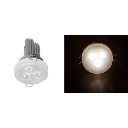 Led Fitting DA3W3 Glass-Opal 3x3W 18° Warm White