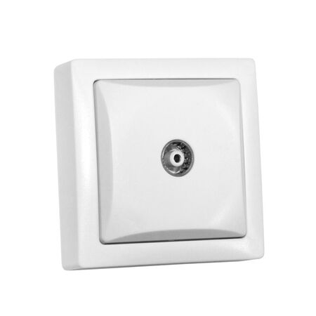 Wallmounted Single TV Socket IP20 White