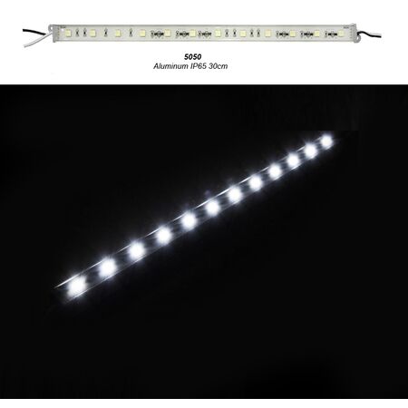 ΜΠΑΡΑ LED ΑΛΟΥΜΙΝΙΟΥ 30cm 24VDC 3W 12LED 120° ΨΥΧΡΟ ΙP65