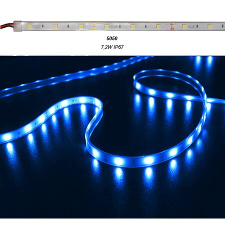 Led Strip White PCB 5m12VDC 7.2W/m 30L/m Blue IP67