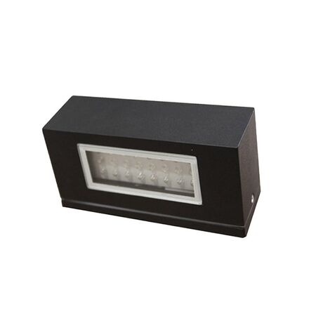 Wall mounted Aluminum 1side Rectangular lighting fitting 7059 24Led IP54 grained rust body warm white