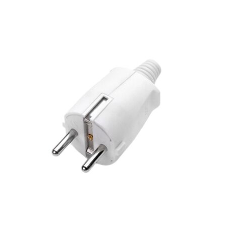 Male schuko plug PP White