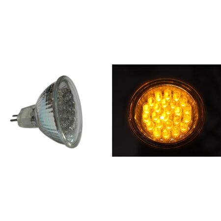 LED ΛΑΜΠΑ PAR16 ME 24LED 1.8W 12VDC 30° ΚΙΤΡΙΝΟ-ΠΟΡΤΟΚΑΛΙ