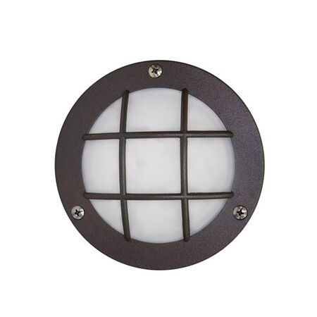 Wall/ceiling Aluminum Round net light 9094 IP54 230V 36Led grained rust body frosted glass cool white