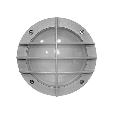 Wall/ceiling Aluminum Round light with net 9723 IP54 G9 230V grey body frosted glass