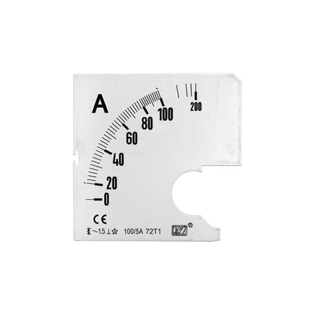 Plate for Analog Ammeter 72x72 100/5A