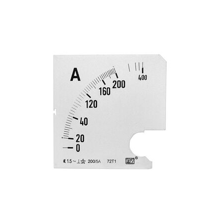 Plate for Analog Ammeter 72x72 200/5A