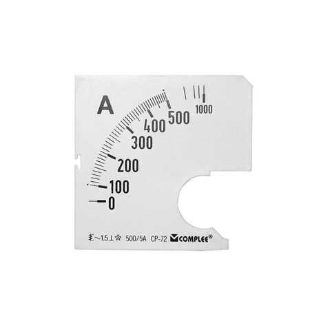 Plate for Analog Ammeter 72x72 500/5A
