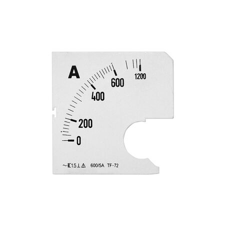 Plate for Analog Ammeter 72x72 600/5A
