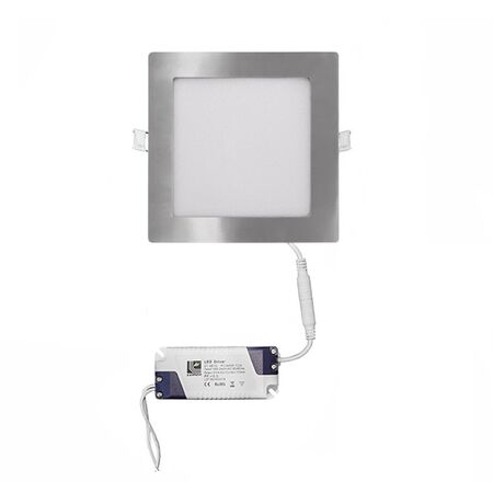 LED ΦΩΤΙΣ.ΨΕΥΔΟΡΟΦΗΣ ΑΛΟΥΜ ΤΕΤΡΑΓΩΝΟ 12W 6300K 120° ΣΑΤΙΝΕ